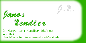 janos mendler business card